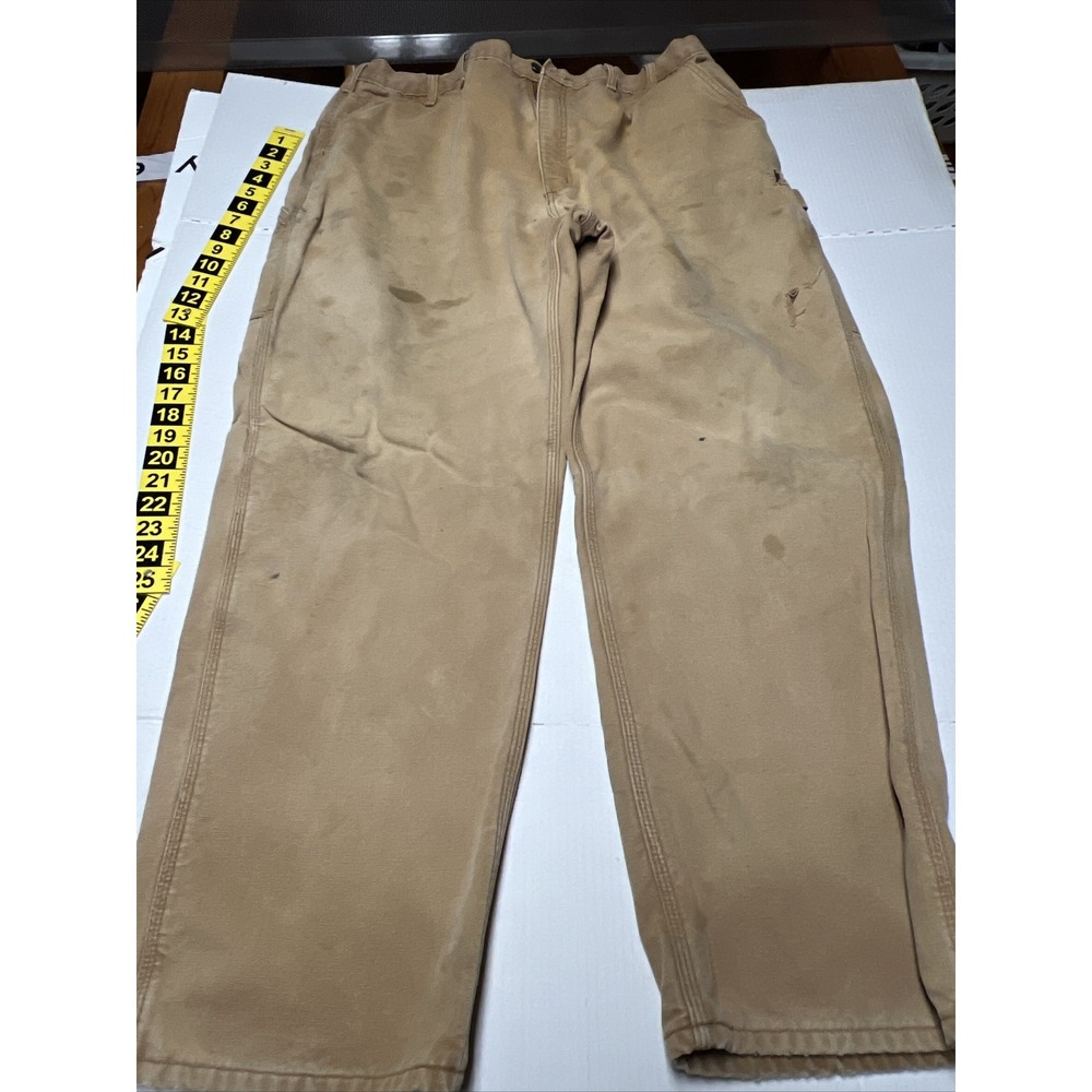 Carhartt B111 BRN Blanket Lined Carpenter Pants Distressed Grunge Straight Men's